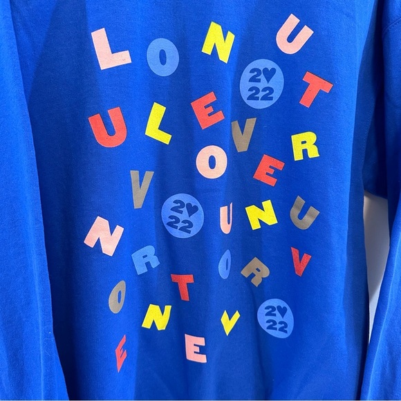 HARRY STYLES Love On Tour Official Soup Letter Blue Crew Neck LARGE - Picture 3 of 4